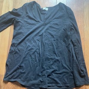 TLA Black V Neck Cotton Long Sleeve /Anthropologie Size XS